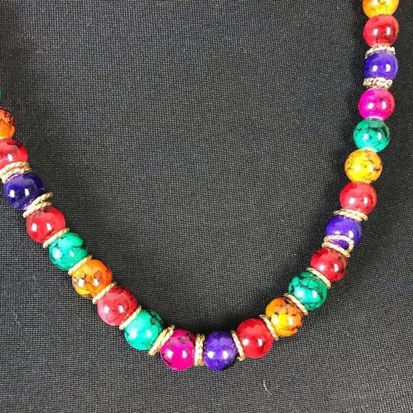 Multi-Color Semi-Precious Gemstone Necklace - Picture 4 of 6
